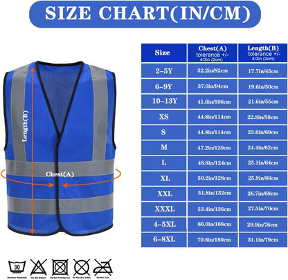 AYKRM 12 colour High visibility viz vest hi vis viz reflective work construction safety vest (XS-8XL) - Colors A