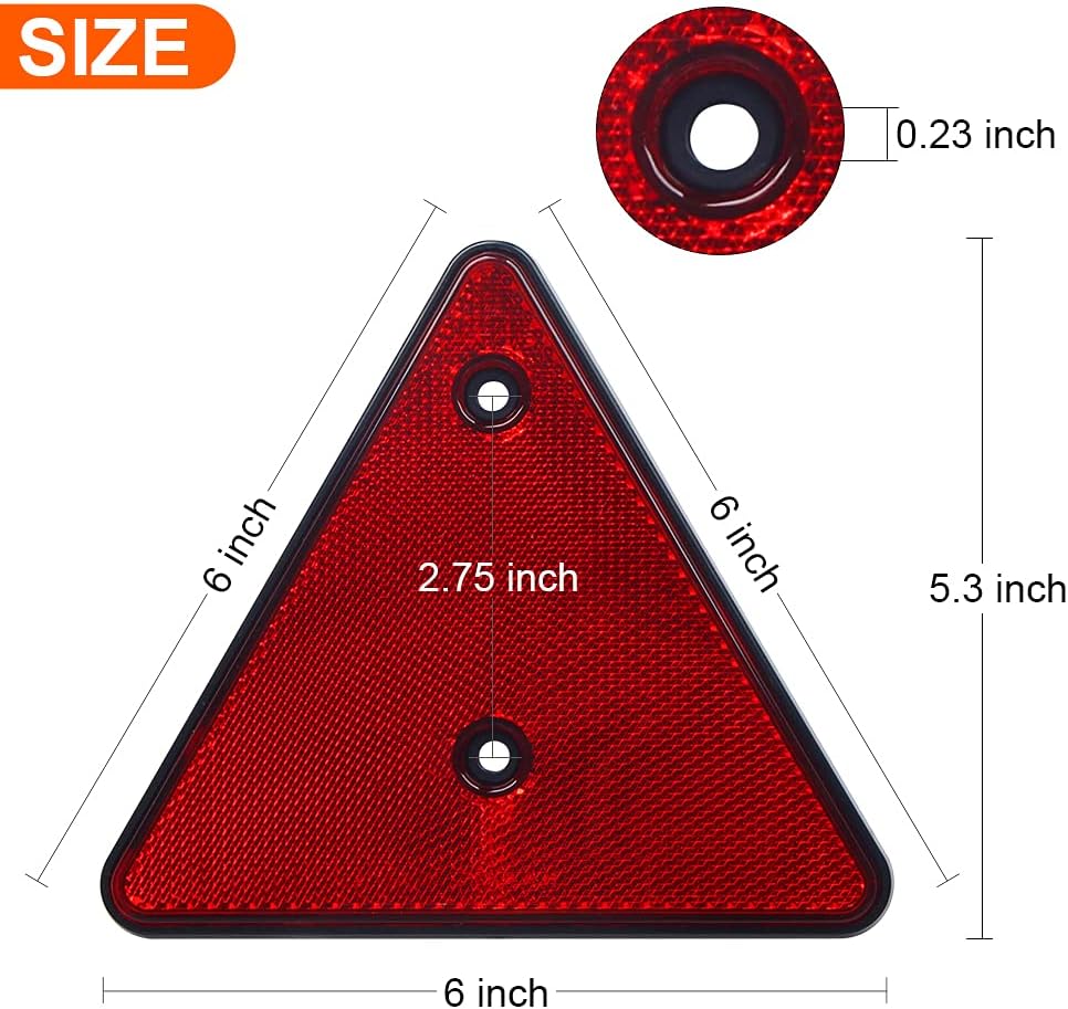 Enjoyist 2-Pack Safety Reflector Warning Sign, Slow Moving Vehicle Triangle Safety Sign, Engineering Grade Reflective for Outdoor Truck, Car, Golf Cart