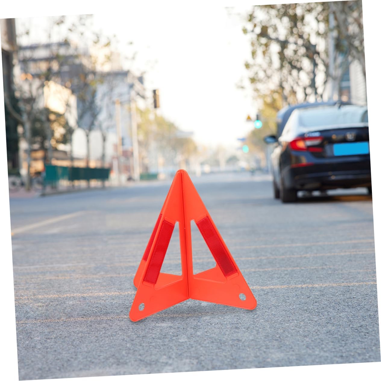 ULTECHNOVO 6-Pack Foldable Emergency Safety Triangles, DOT Compliant Reflective Roadside Warning Triangles for Vehicle Breakdown and Accident, High-Visibility Hazard Signs for Truck and Car Road Safet