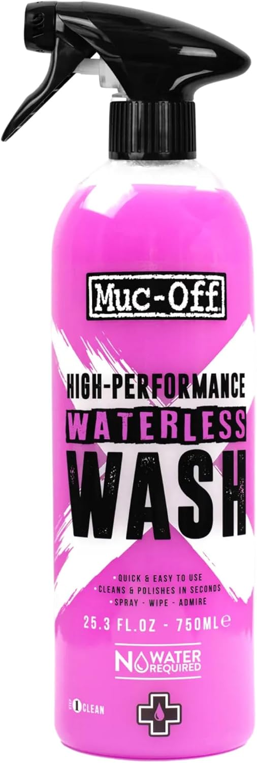 Muc-Off High Performance Waterless Bike Wash 750ml (Pack of 1) | Spray & Wipe Bike Cleaner | No Water Needed | Safe on Carbon Fibre | Cleans & Polishes with a Streak-Free Finish