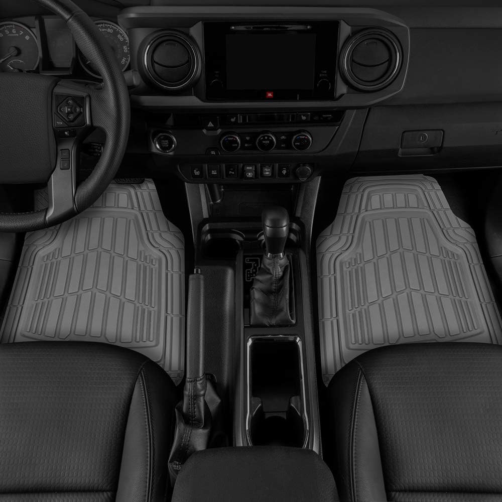 Cat® ToughRide™ Heavy-Duty 3 Piece Rubber All Season Floor Mats for Car Truck Van SUV, Black - Premium Trim to Fit Cars Floor Mat, All Weather Deep Dish Automotive Floor Mats, Total Dirt Protection