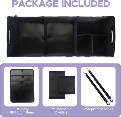 AOPHY Trunk Organizer for Car, 95L Large Capacity Trunk Storage with Non-Slip Bottom Strips, Cargo Organizer for Suv, Truck, Sedan, Waterproof Portable Car Organizers for Women Men(Pink)