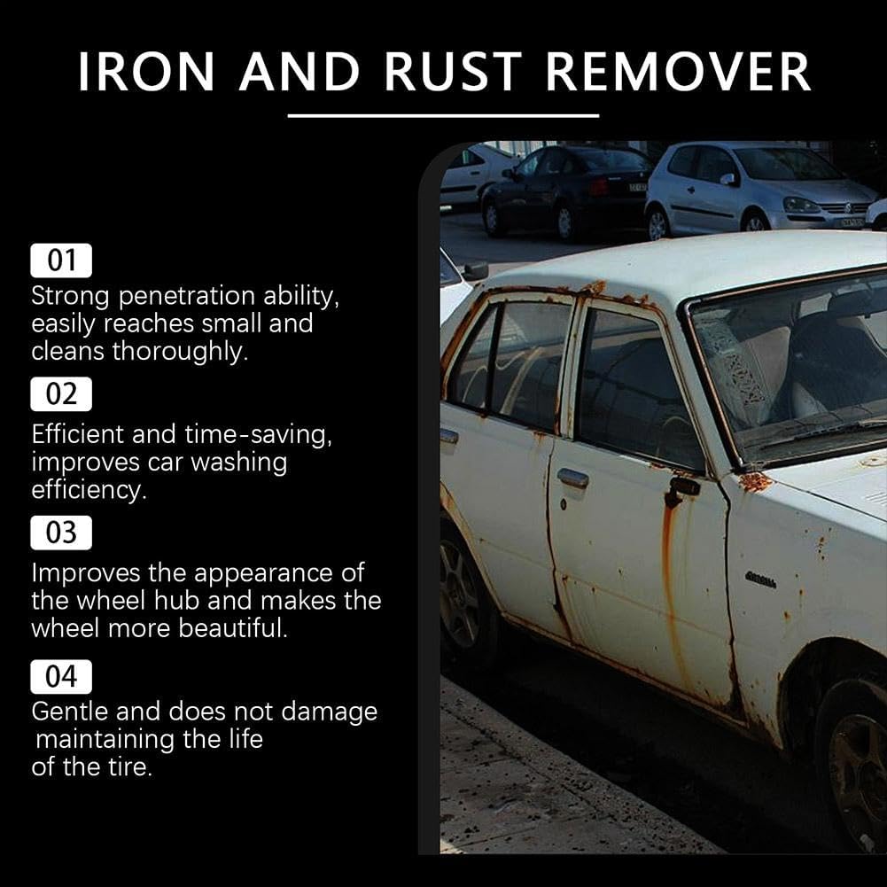 Iron Eraser,Iron Eraser Iron and Rust Remover,IronEraser Rust Remover Spray for Car Wheels and Paint,Fast Acting Rust and Brake Dust Remover for Professional Automotive Surface Cleaning