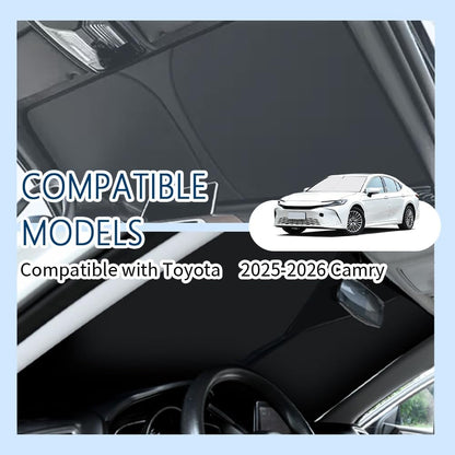 300T Thickened Automotive Glass Sunshade and Comes with Storage Bag,Keep Car Interior Cool,Universal Windshield Sun Shade Fit for Cars,Trucks,SUVs (L: 57.08 * 31.5 inch)