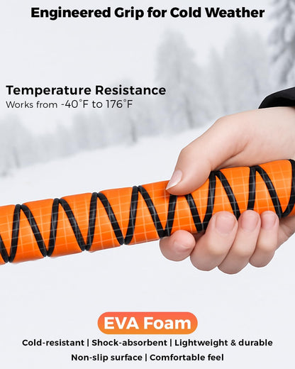 EcoNour 27" Car Snow Brush and Ice Scrapers for Car Windshield (2 Pack) | Scratch Free Bristle Head Snow Brush & Tough Window Snow Scraper with Aluminium Body | Snow Removal Winter Car Accessories