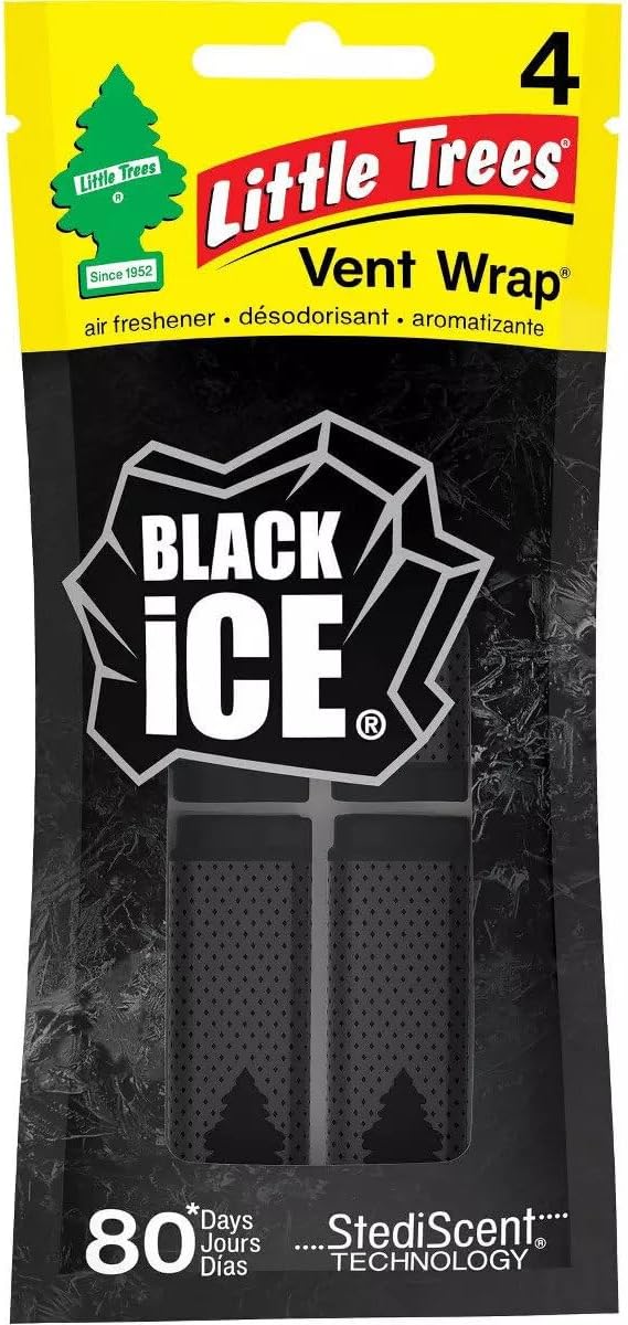 LITTLE TREES Car Air Freshener Vent Wrap Provides Long-Lasting Scent, Invisibly Fresh. Vanillaroma, 16 count, 4-Packs