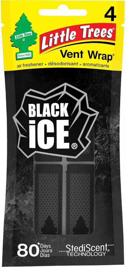 LITTLE TREES Car Air Freshener Vent Wrap Provides Long-Lasting Scent, Invisibly Fresh. Vanillaroma, 16 count, 4-Packs
