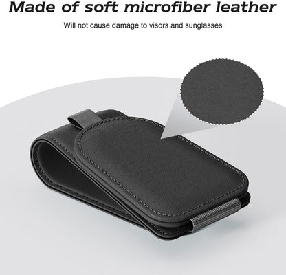 Sotfamily Sunglass Holder for Car Visor, Suede Cloth Magnetic Sunglass Organizer for Car Accessories, 2 Packs, Black