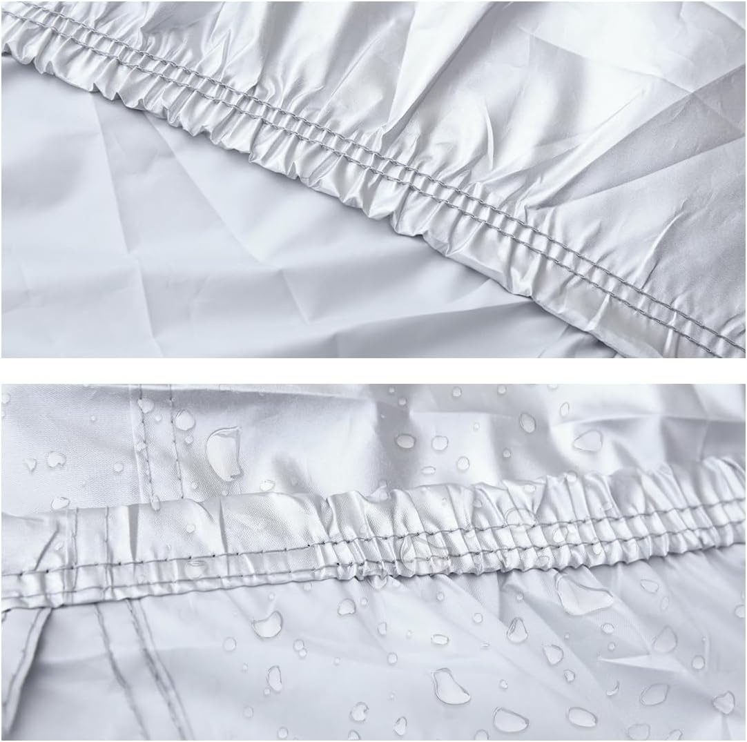 uxcell 3XXL Silver Tone 190T Car Cover Outdoor Weather Waterproof Scratch Rain Snow Heat Resistant W Mirror Pocket 530 x 185 x 160cm