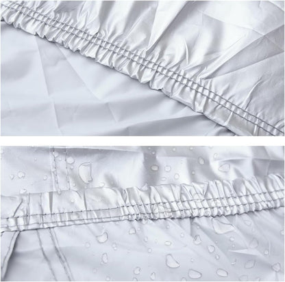 uxcell 3XXL Silver Tone 190T Car Cover Outdoor Weather Waterproof Scratch Rain Snow Heat Resistant W Mirror Pocket 530 x 185 x 160cm