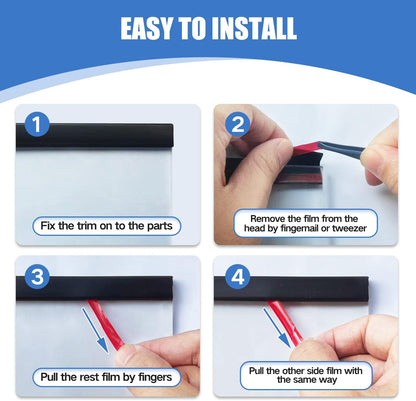 Rubber Edge Trim, Self-Adhesive Rubber Edge Trim, Edge Protector for Sheet Metal, EPDM Material, Fit 1/16"(1.0mm), Length 10Ft, Black Color, U Channel Edge Trim - Colors A