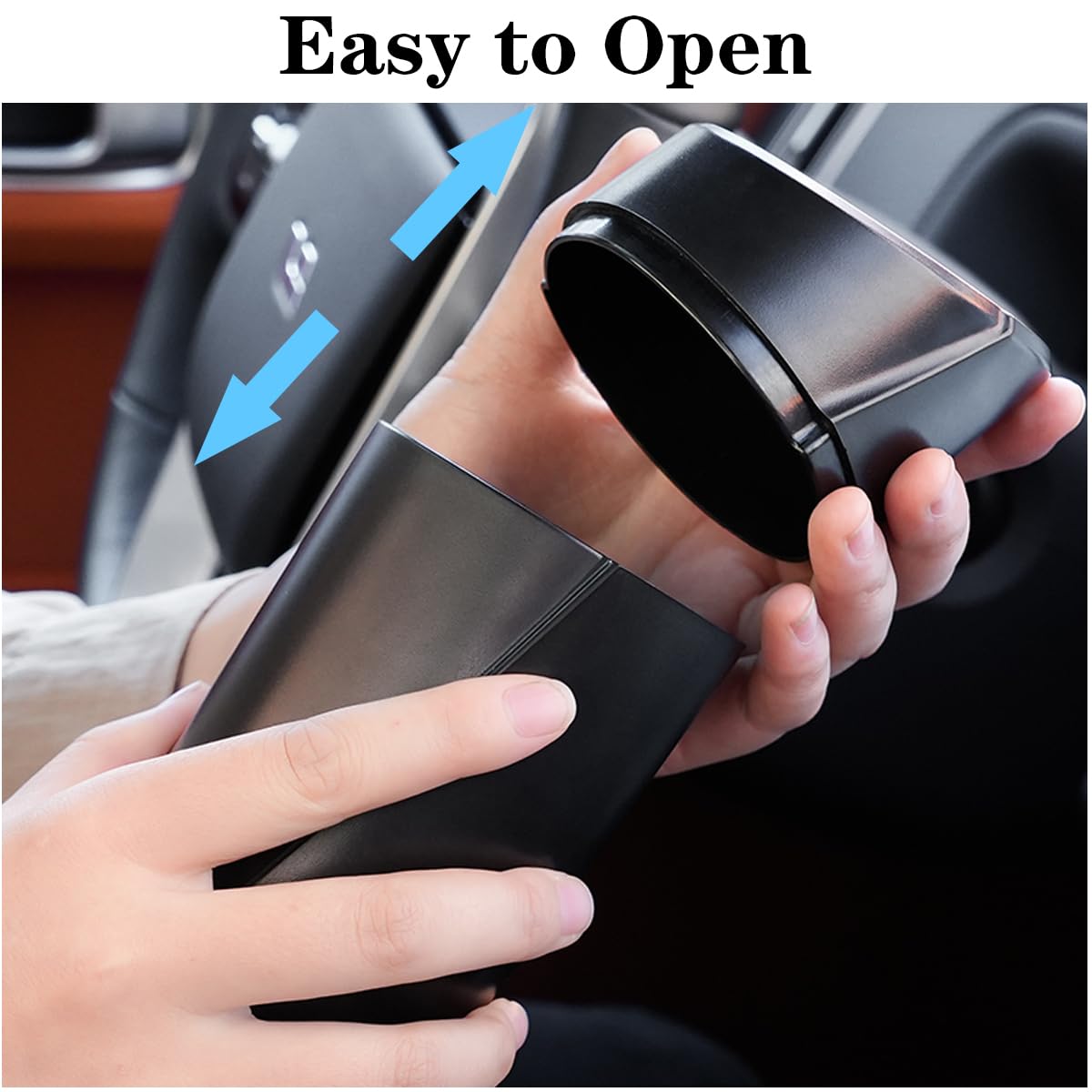 Car Trash Can Bin with Lid - Car Garbage Can Cup Holder - Pink Mini Leakproof Vehicle Garbage Bin with 20pcs Trash Bags - Automobile Organizers and Storage for Front Back Seat Accessories