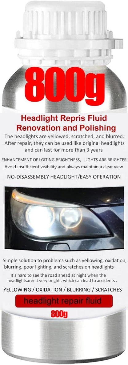 Car Headlight Restoration Kit, Auto Headlight Lens Polish Repair Kit Atomizing Cup Headlight Vapor Renovation Tool with 200ml Liquid for Repair of Scratch,Yellowed, Haze, Oxidized, Cracked Headlights