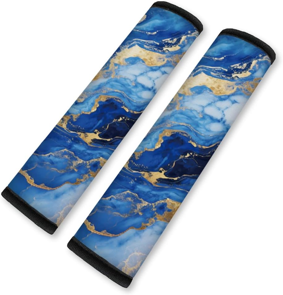 2Pcs Soft Auto Seat Belt Cover Pad Cute Cat Print Colorful Car Seatbelt Shoulder Cushion for Comfortable Driving, Compatible with All Cars' Seatbelt and Backpack Straps