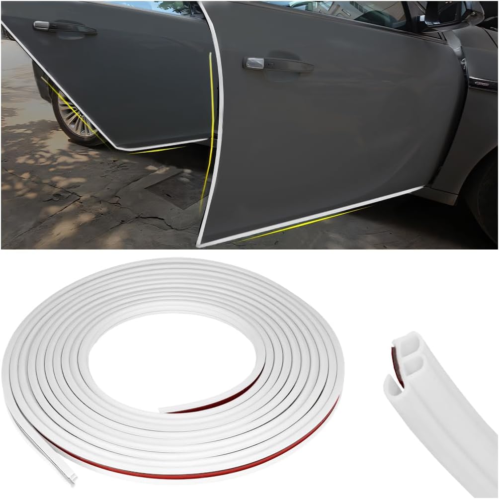 Osilly Car Door Edge Guards, 16Ft Rubber Seal Car Door Edge Trim, U Shape Door Edge Protector Guard, Aluminum Weather Proofing Automotive Door Edge Molding Protection for Most Car (Black)