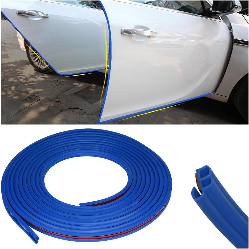 Osilly Car Door Edge Guards, 16Ft Rubber Seal Car Door Edge Trim, U Shape Door Edge Protector Guard, Aluminum Weather Proofing Automotive Door Edge Molding Protection for Most Car (Black)