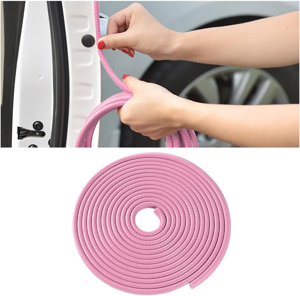Osilly Car Door Edge Guards, 16Ft Rubber Seal Car Door Edge Trim, U Shape Door Edge Protector Guard, Aluminum Weather Proofing Automotive Door Edge Molding Protection for Most Car (Black)