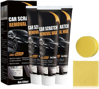 2026 New Upgrade Car Scratch Removal Wax, Scratch Remover for Vehicles with Wipe and Sponge, Car Polishing Wax Scratchs Remover, Cars Paint Scratchs Repair Kit for Deep Scratches (1 Set)