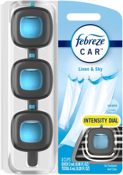 Febreze Car Air Freshener, Odor-Fighting Automotive Vent Clip, Gain Original Scent, 3 Count