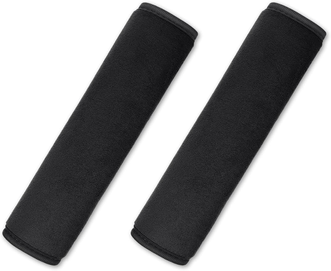 yuntop 2 PCS Car Seat Belt Pads Cover Soft Seat Belt Shoulder Pad Safety Belt Strap Shoulder Pad Comfortable Driving Compatible with Most Cars Helps Protect You Neck and Shoulder (Black)