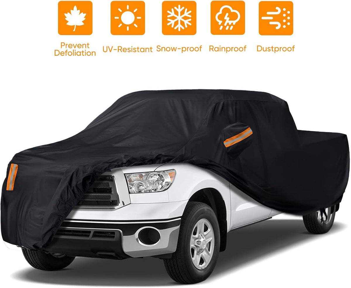 NEVERLAND Sedan Car Cover Waterproof Heavy Duty All Weather Protection Snow Anti-UV Windproof Outdoor Full Car Cover Fit for Automobiles BMW/Mercedes-Benz/Honda（for Car Size:183''L x 70''W x 59''H）