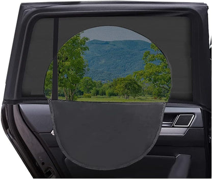 4PCS Car Window Shades with Zipper,Breathable Car Window Cover Baby Window Shades for Car,Camping Essentials Side Window Sun Shade for Privacy Protection Fits Most Cars