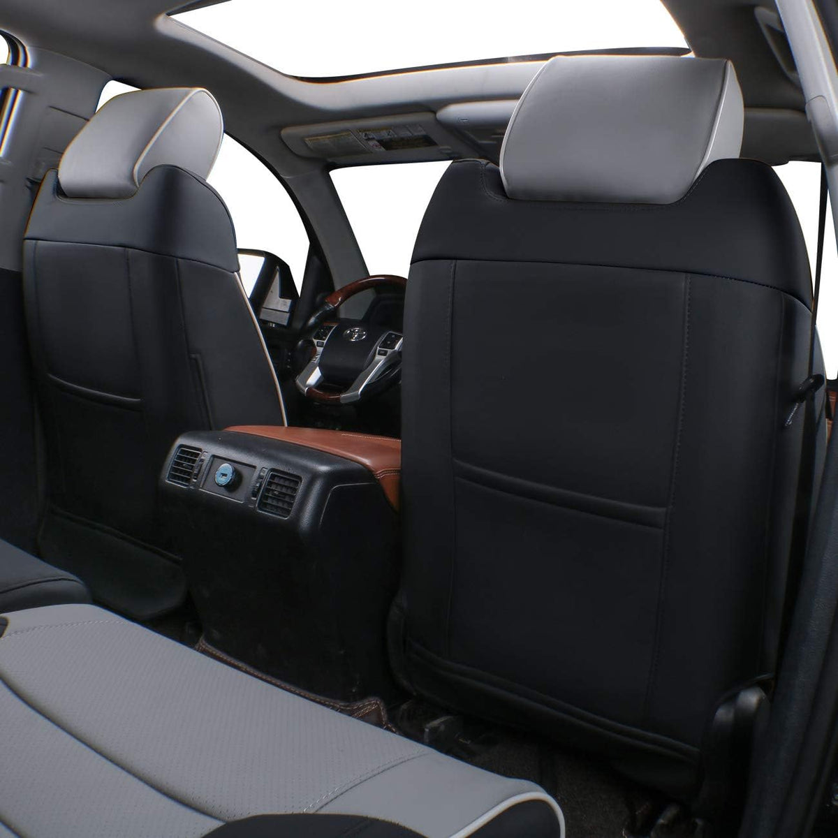 EKR Tacoma Car Seat Covers Custom Fit for Toyota Tacoma (Petrol) 2024 2025 2026 DoubleCab/CrewCab SR/SR5/TRD Sport/TRD Off-Road/Limited -Truck Seat Covers Full Set,Faux Leather(Black)