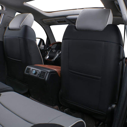 EKR Tacoma Car Seat Covers Custom Fit for Toyota Tacoma (Petrol) 2024 2025 2026 DoubleCab/CrewCab SR/SR5/TRD Sport/TRD Off-Road/Limited -Truck Seat Covers Full Set,Faux Leather(Black)