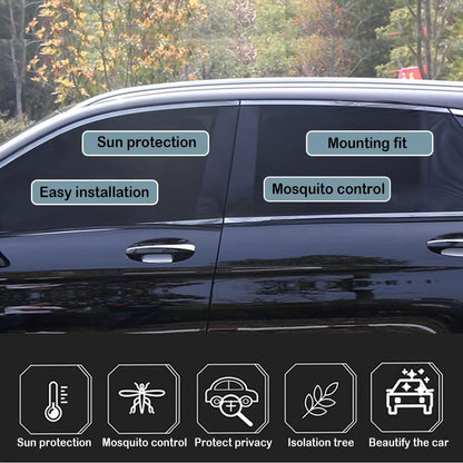 4PCS Car Window Shades with Zipper,Breathable Car Window Cover Baby Window Shades for Car,Camping Essentials Side Window Sun Shade for Privacy Protection Fits Most Cars