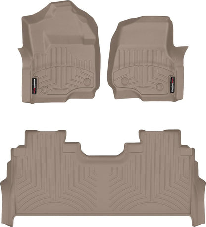 WeatherTech Custom Fit FloorLiners for Ford Super Duty, Super Duty, Super Duty - 1st & 2nd Row (441012-1-6), Black