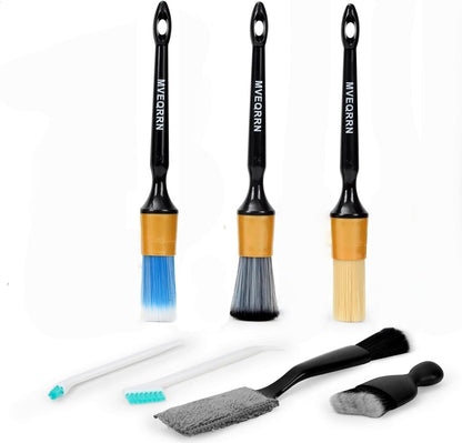10PCS Car Detailing Brush Set,Boars Hair Car Cleaning Detail Brush kit,Ultra Soft No Scratch Car Dust Brush,Car Interior Detailing Brushes Kit,Detail Brushes Car Detailing for Interior Exterior(green)