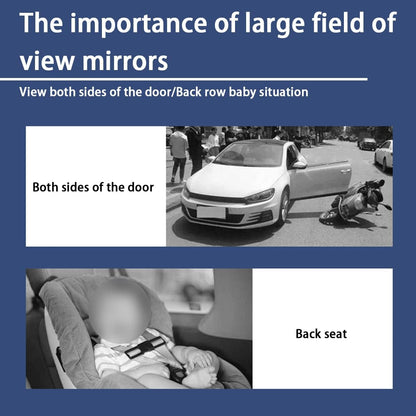 8sanlione Car Rearview Mirrors, Shock Resistant Interior Clip-on Panoramic Rear View Mirror for Car, Wide Viewing Range, 12 inch HD Universal Use for Cars, SUVs, Trucks, Vehicles (White)