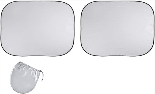 EzyShade Windshield Sun Shade with Shield-X Reflective Technology. See Size-Chart with Your Vehicle. Foldable 2-Piece Car Sunshades Reflect UV Sun and Heat and Protect Your Car. Standard (Medium) Size