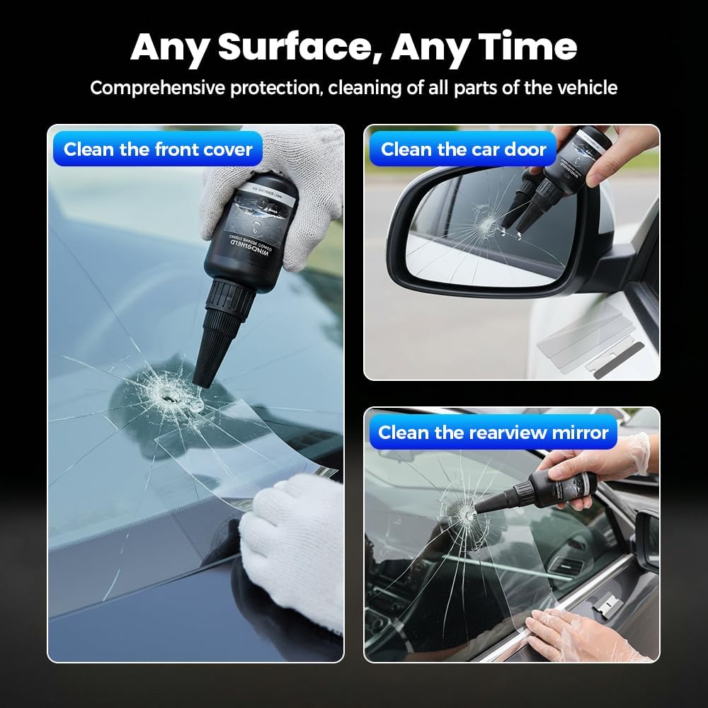 Car Windshield Chip Repair Kit, 2026 New Glass Crack Repair Kit, Glass Repair Liquid, Quick Windshield Repair for Chips and Cracks,All Crack Types Windshield Repair Kit (1Pcs)