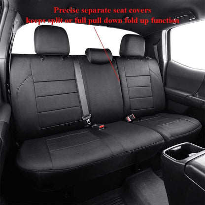EKR Tacoma Car Seat Covers Custom Fit for Toyota Tacoma (Petrol) 2024 2025 2026 DoubleCab/CrewCab SR/SR5/TRD Sport/TRD Off-Road/Limited -Truck Seat Covers Full Set,Faux Leather(Black)