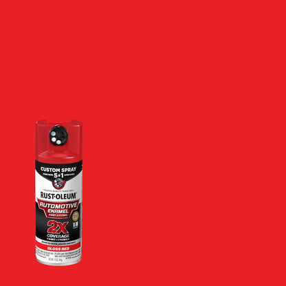Rust-Oleum 2X Automotive Enamel Custom Spray 5-in-1 Spray Paint, 12 oz, Gloss Clear