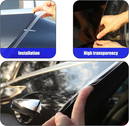 MYFAMIREA Anti-Scratch Anti-Collision Adhesive Strip Car Door Edge Guard Protector Strip Car Door Scuff Plate Protectors Transparent Invisible Tape for Rear Bumper/Door(33Ft x 2In)