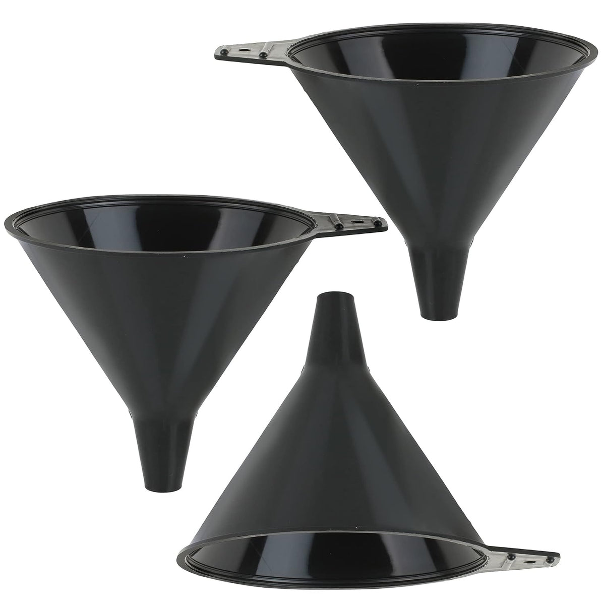 Oil Funnel Set (Orange, 4-Pack) – Plastic Funnels for Automotive Use – Funnels for Kitchen Use Filling Bottles and containers – Funnel for Water Bottles, Gas, Car Oil, Lubricants and Fluids