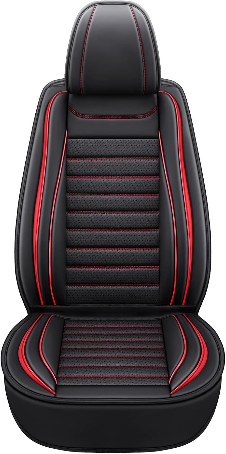 MINGBRON Leather Car Seat Covers,Car Seat Protector Waterproof,Seat Covers Full Set, Car Seat Protectors 5 Seats,Automotive Seat Covers Fit Most Cars Wine Red