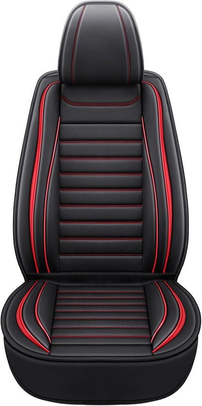 MINGBRON Leather Car Seat Covers,Car Seat Protector Waterproof,Seat Covers Full Set, Car Seat Protectors 5 Seats,Automotive Seat Covers Fit Most Cars Wine Red