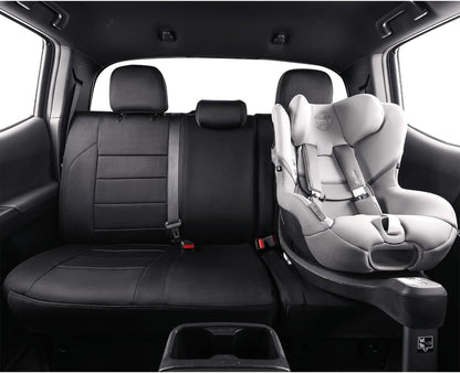 EKR Tacoma Car Seat Covers Custom Fit for Toyota Tacoma (Petrol) 2024 2025 2026 DoubleCab/CrewCab SR/SR5/TRD Sport/TRD Off-Road/Limited -Truck Seat Covers Full Set,Faux Leather(Black)