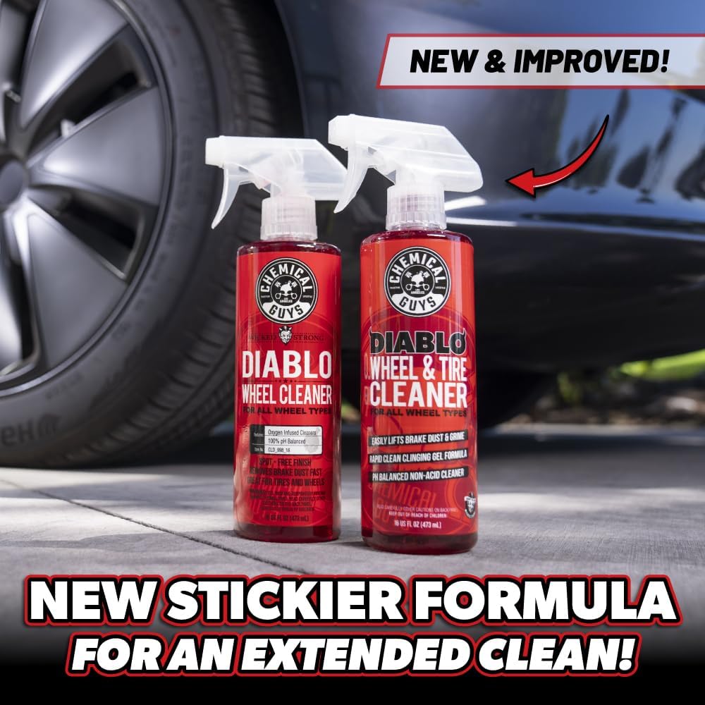 Chemical Guys Diablo Wheel Cleaner Spray - 2 Pack 16 oz Bottles, Safe on All Wheel & Rim Finishes, Sprayable Formula Removes Brake Dust, Dirt & Grime, Car Care for Trucks, SUVs, Motorcycles & RVs