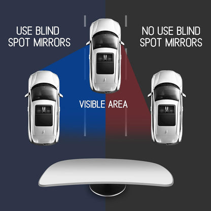 2 pcs Blind Spot Mirrors, 2" Round HD Glass Convex 360° Wide Angle Side Rear View Mirror with ABS Housing for Cars SUV and Trucks, Black, Pack of 2