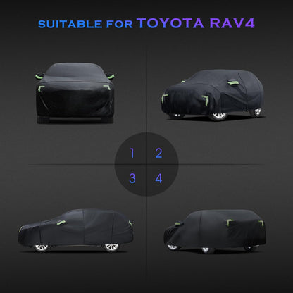 Car Cover Custom Fit for Honda CRV 1997-2025,Toyota RAV4 1996-2025, 6 Layers Truck Cover Waterproof All Weather for Automobiles,Outdoor Full Exterior Cover,Rain, Sun, Wind Protection,Black