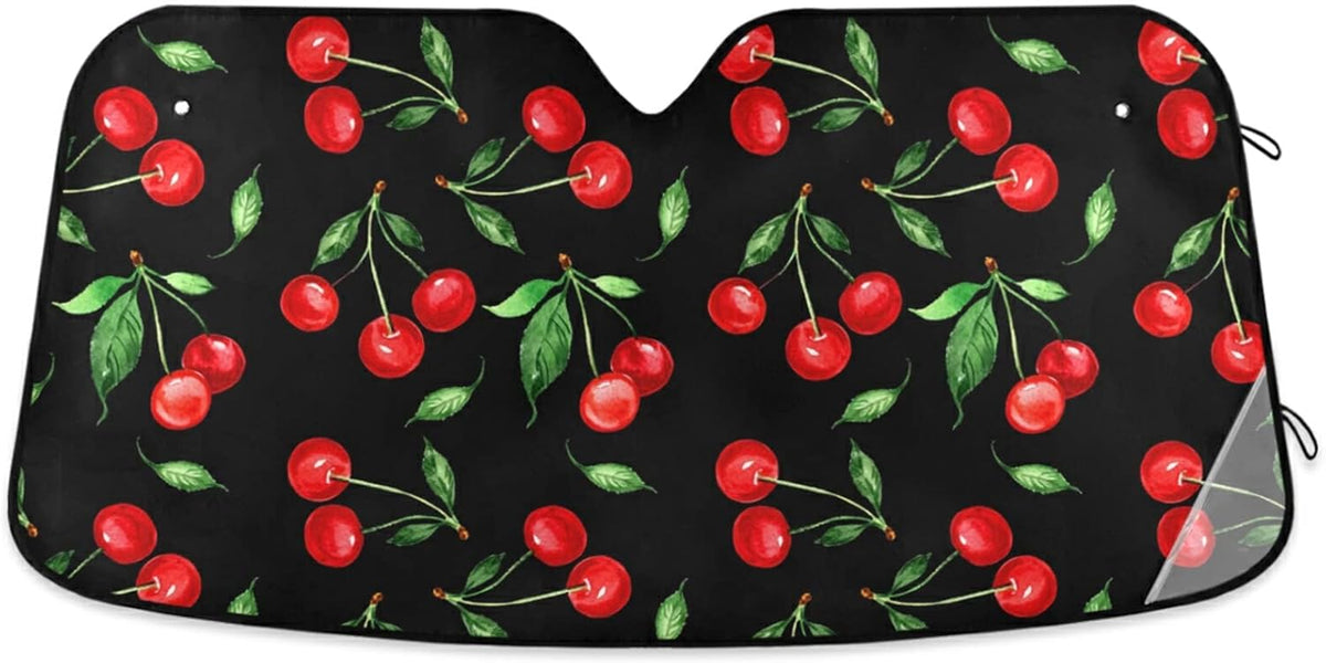 Black Leopard Car Windshield Sun Shade Animal Skin Print Foldable UV Ray Sun Visor Protector Sunshade to Keep Your Vehicle Cool (51" x 27.6")