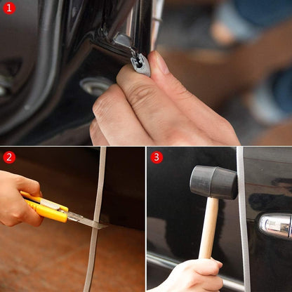 Winunite 32.8ft (10m) Car Door Edge Guards Black – Rubber, No Glue, U-Shaped, Built-in Metal Clips, Fits Most Vehicles, Fade-Resistant, Scratch- and Chip-Resistant – Reduces Dings in Parking Lots
