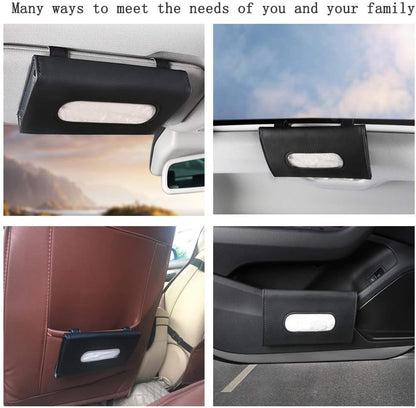 Fredysu Car Visor Tissue Holder, Sun Visor Napkin Holder Backseat Tissue Case, Premium Car Tissue Box for car, Vehicle (Black)