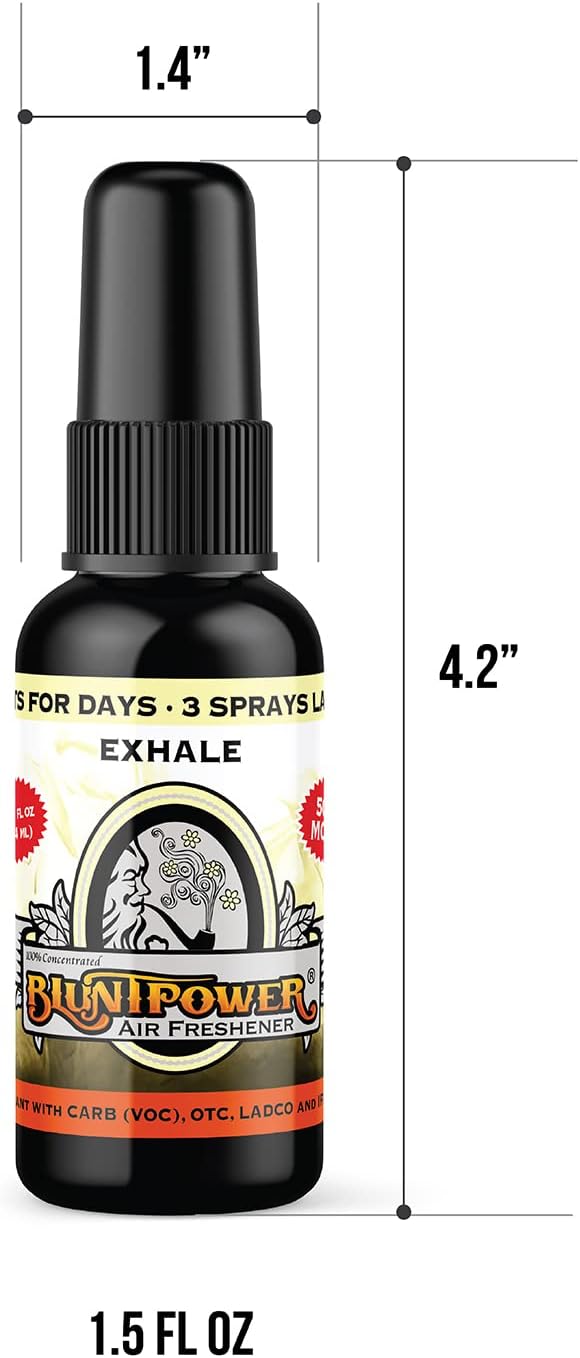 BluntPower (Baby Powder, 1 Pack) Concentrated Air Freshener Spray - Oil-Based Room Diffuser Spray - Long-Lasting Bathroom Scent, Car Freshener & Odor Eliminator - Colors B