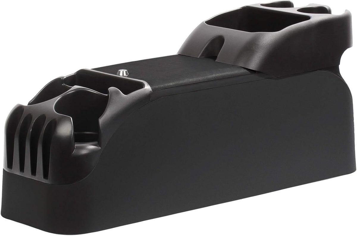 Moblorg Center Console for Minivans, SUVs, Middle Van Console, Extra Cup Holders, Large Storage, 27"L x 11.5"W x 8.5"H,Made in USA (Black)