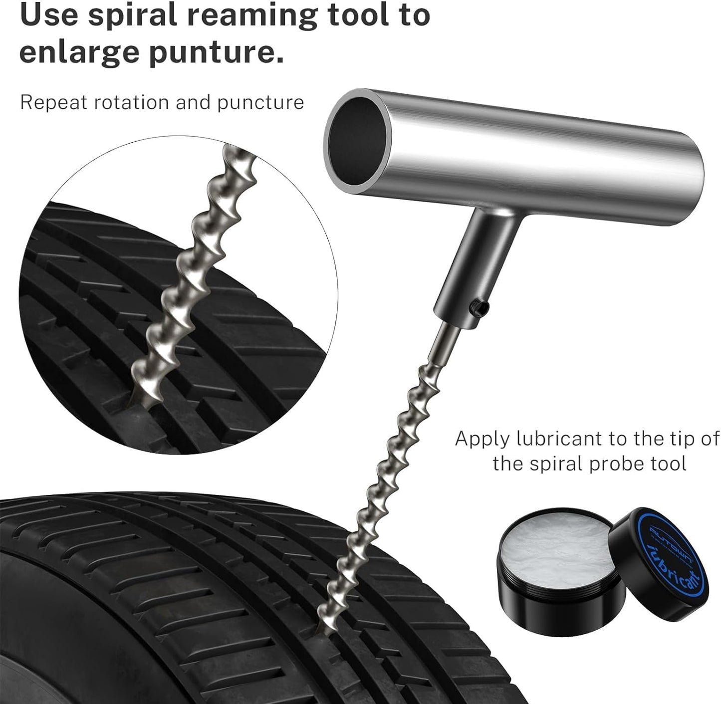 AUTOWN Tire Repair Kit - 68pcs Heavy Duty Tire Plug Kit, Universal Tire Repair Tools to Fix Punctures and Plug Flats Patch Kit for car Motorcycle, Truck, ARB，ATV, Tractor, RV, SUV, Trailer